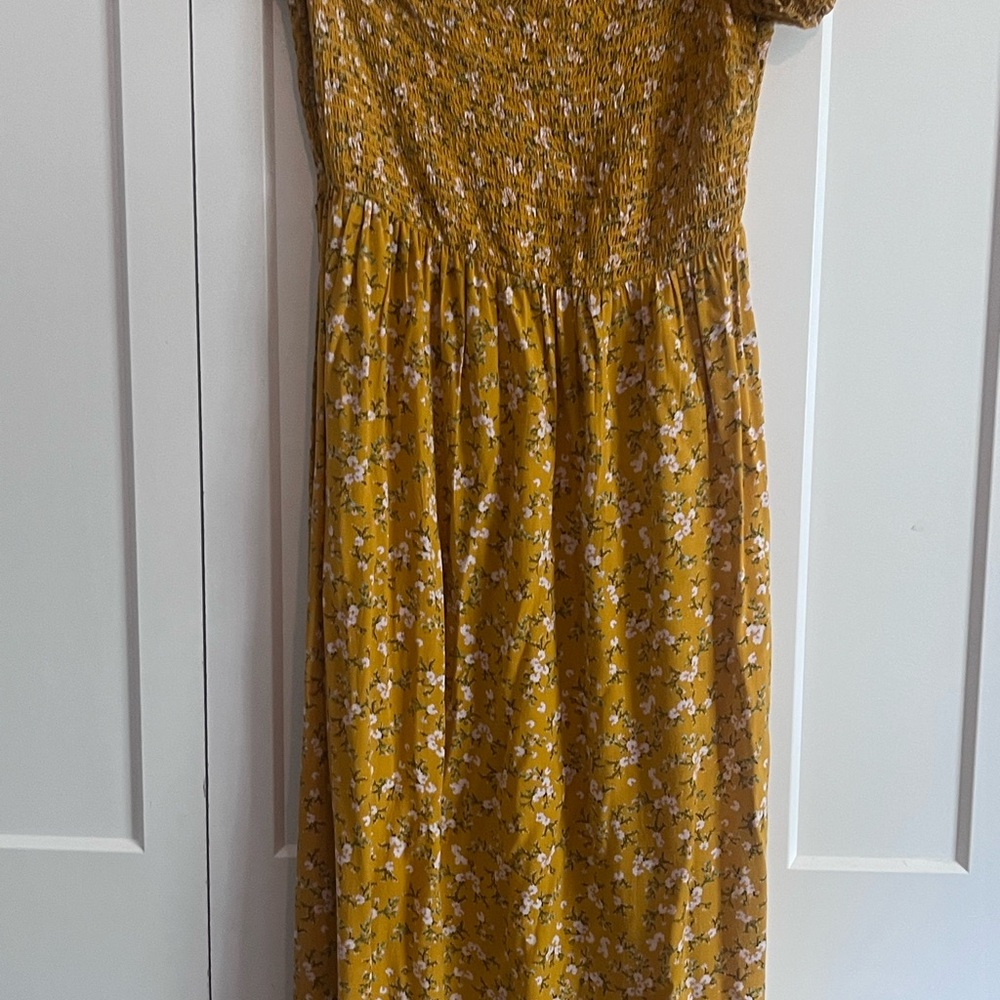 Old Navy Mustard Floral Dress